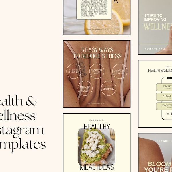 Health and Wellness Instagram Post Template, Coach Template, Nutrition Coach, Holistic Health Coach, Fitness Template