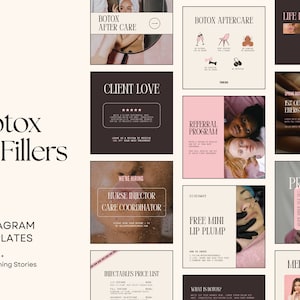 Botox and filler instagram template cosmetic nurse injector canva template medspa social media template skincare template