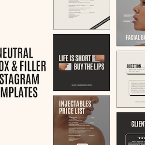 Botox and filler instagram template nurse injector canva template medspa social media template skincare template