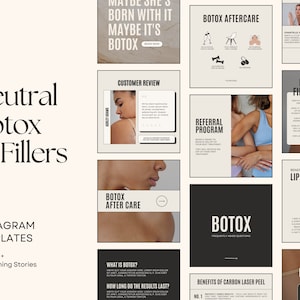 Botox and filler instagram template cosmetic nurse injector canva template medspa social media template skincare template