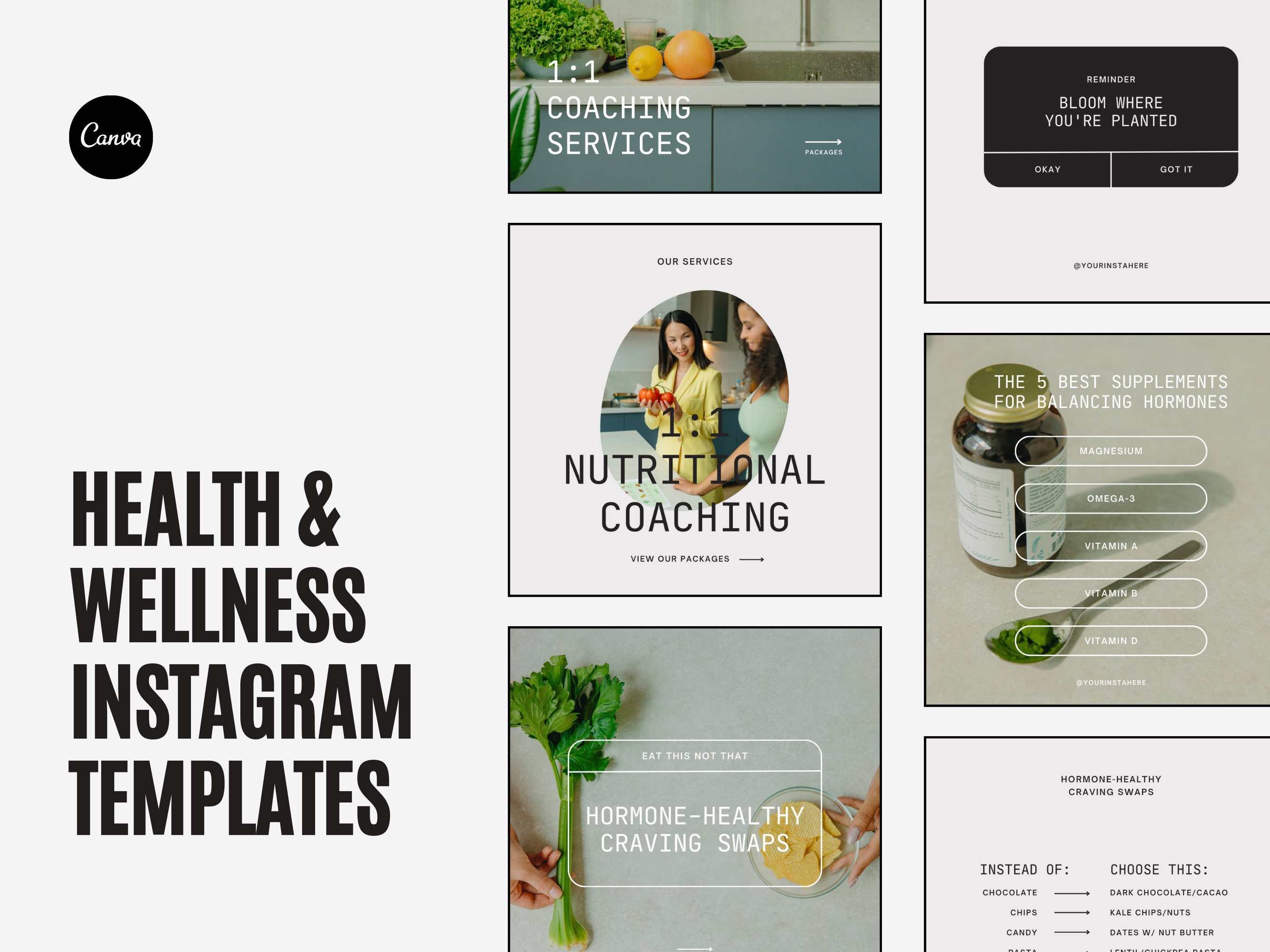 Health and Wellness Instagram Post Template, Coach Template, Nutrition ...