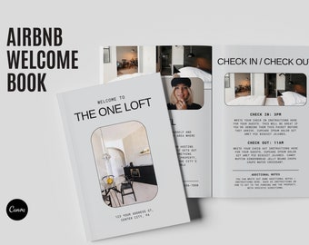 Airbnb Welcome Book Canva Template: Vacation Rental Guest Book (Digital Download)