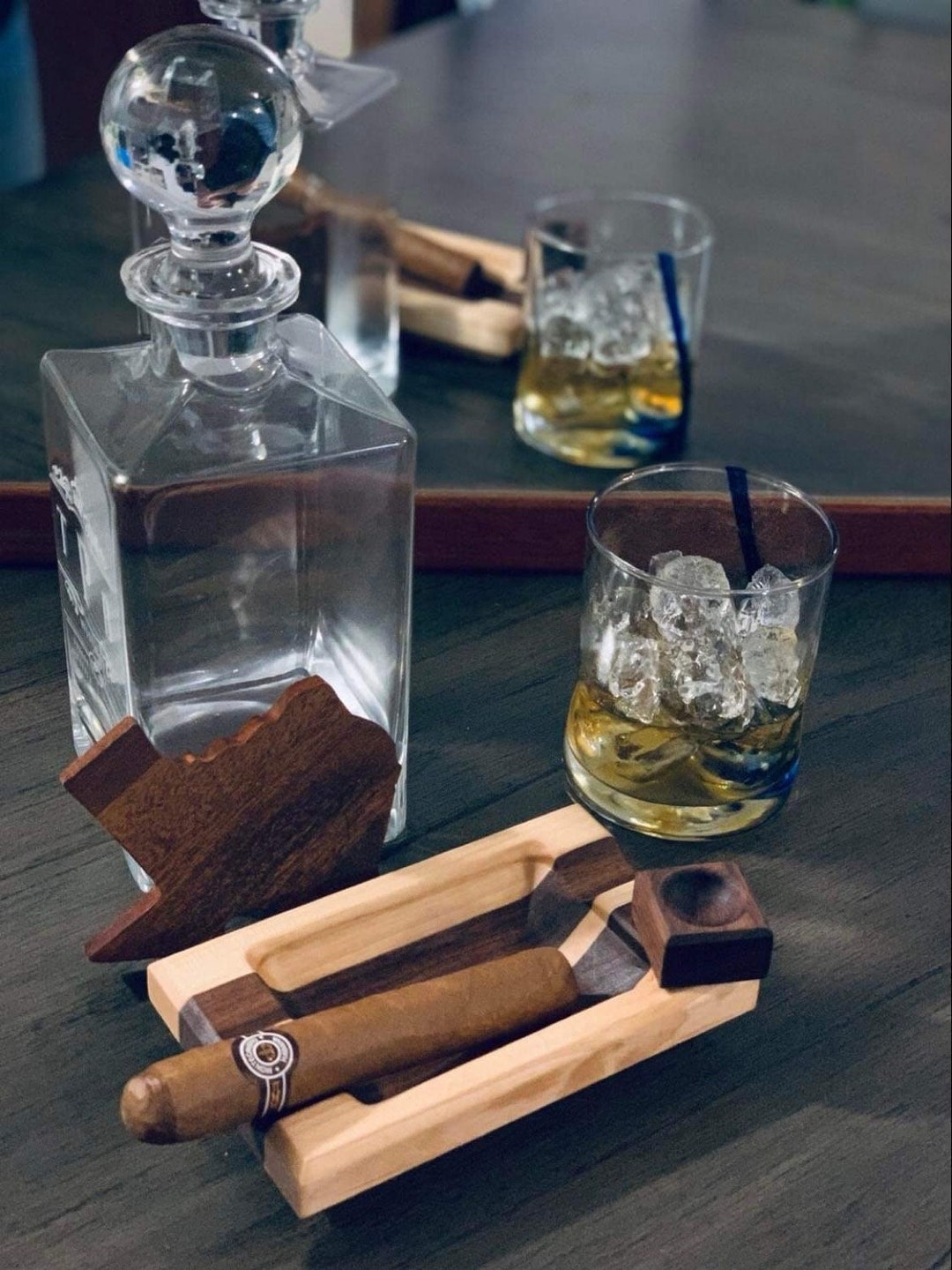 Cigar Ashtray With Snuffer Handmade Stogie Gifts for Men Etsy