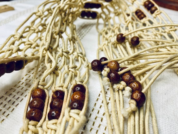 Vintage Braided Boho Belt with Beads, Beaded Hipp… - image 4