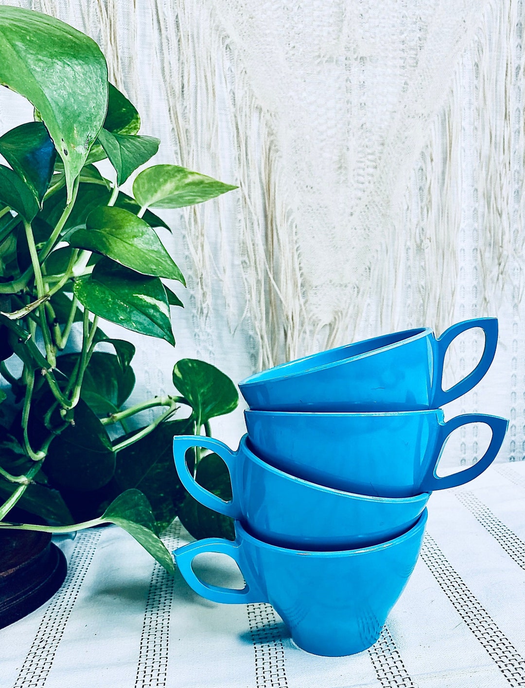 Bo-Camp Mug Halo L Mélamine 4 Pièces - Bleu