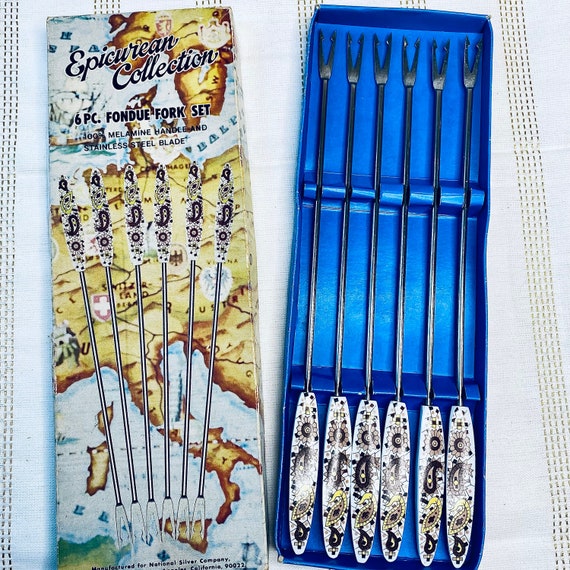 Vintage Fondue Fork Set Retro Fondue Set Epicurean Etsy