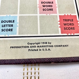 Vintage 1953 Scrabble Board Game, A Crossword Game, Selchow & Righter Co.