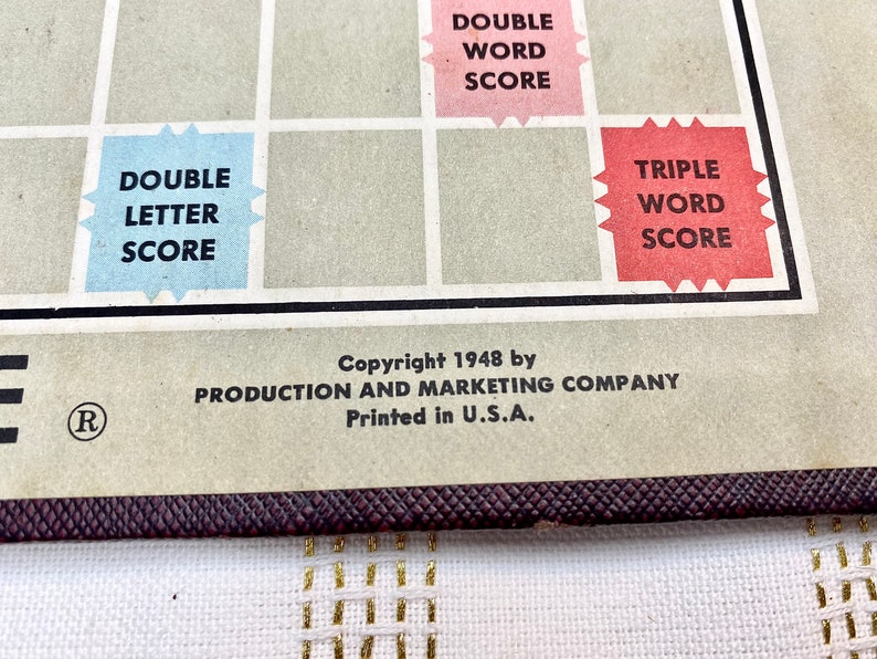 Vintage 1953 Scrabble Board Game, A Crossword Game, Selchow & Righter Co.