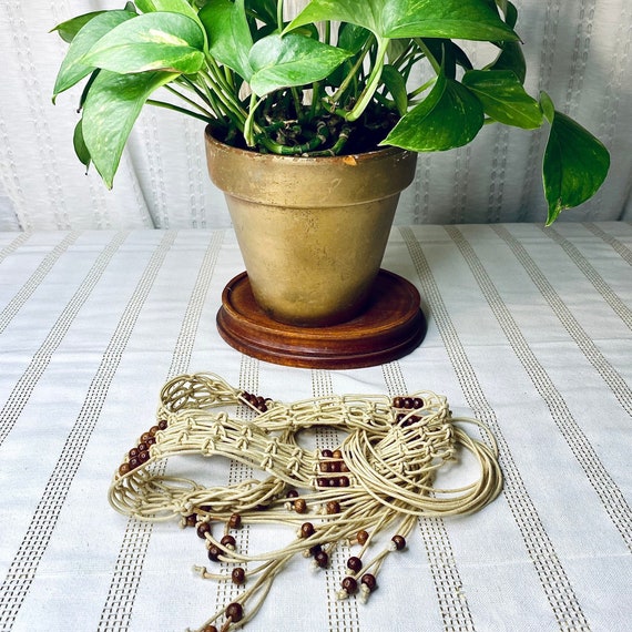 Vintage Braided Boho Belt with Beads, Beaded Hipp… - image 8