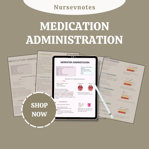 Medication Administration Nursing Study Guide | 4 Pages | Nursing Notes