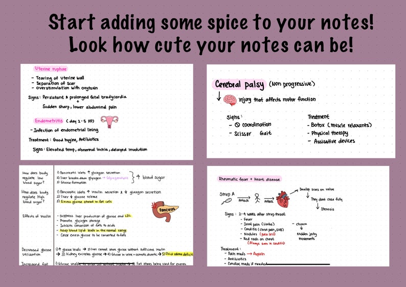 Goodnotes Anatomy Sticker Pack Nursing Stickers Digital Etsy