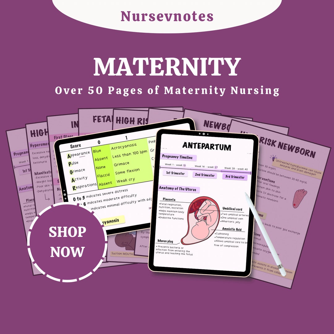 Maternal Nursing Study Guide 50 Pages ATI Nursing Notes ATI Guide Etsy