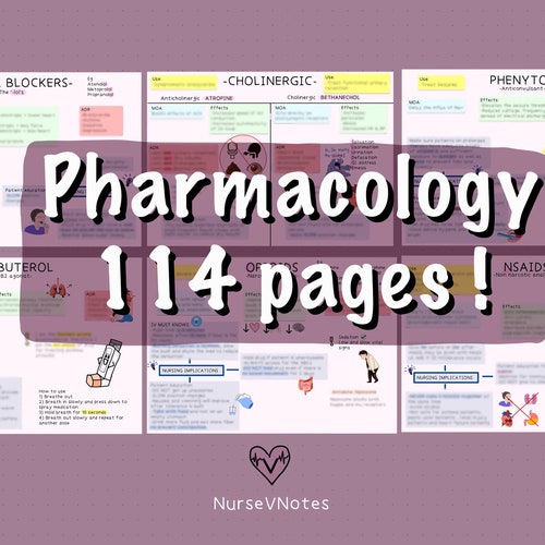Pharmacology Nursing Study Guide 100 Pages NCLEX Nursing - Etsy