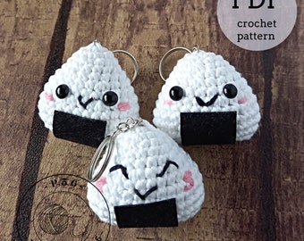 Amigurumi Onigiri - key chain - pattern pdf ENG