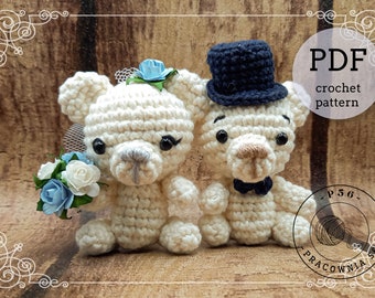 Amigurumi adorable wedding teddy bears - pattern pdf ENG PL