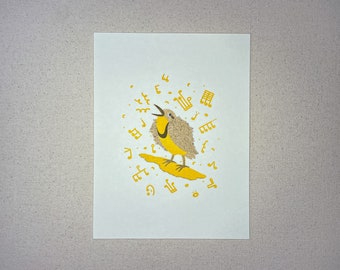 Western Meadowlark – Risograph Art Print