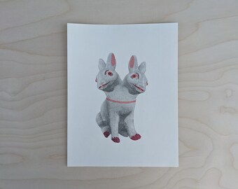 Rabbit/Rabbit  – Risograph Art Print