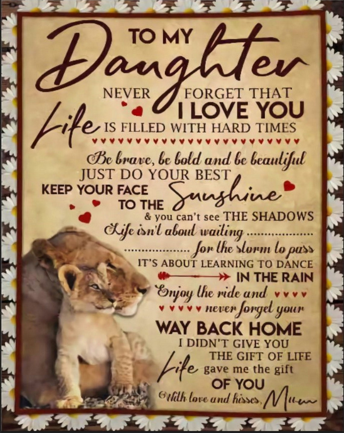 To My Daughter Blanket Personalized Blanket Letter Blanket Etsy