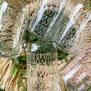 Howdy Glass Can Cup With Lid & Straw, Western Rodeo Inspired Drinkware, Howdy Southern and Western Themed Glass Can Cups