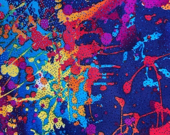 Graffiti Paint Splatter Design With Foil on Nylon Spandex