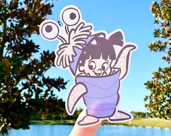 Monsters Inc Waterproof Sticker, Boo in Costume Sticker