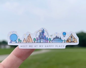 Disney World Epcot Castle Space Mountain Sticker, Waterproof Sticker