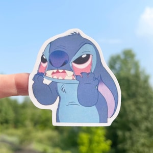 Stitch &#39;Pulling Eyes&#39; Sticker - Lilo and Stitch - Waterproof