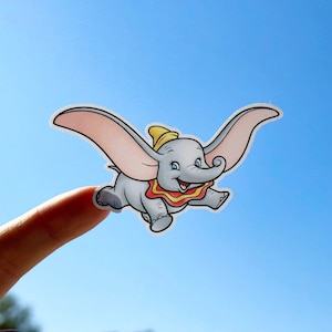 Dumbo Flying Sticker, Dumbo Sticker, Adorable Dumbo Sticker, Disneyland sticker, Disney stickers, Disneyland sticker waterproof, Dumbo