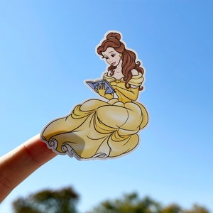 Belle Sticker, Beauty and the Beast Sticker, Belle Reading Sticker, Disneyland sticker, Disney stickers, Disneyland sticker waterproof,