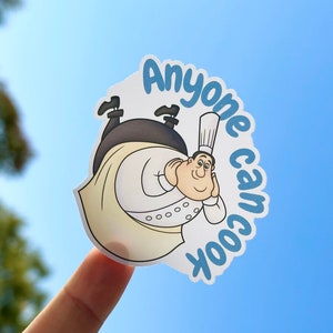Anyone Can Cook Sticker, Gusteau Sticker, Ratatouille Sticker, Disneyland sticker, Disney stickers, Disneyland sticker waterproof, Gusteau