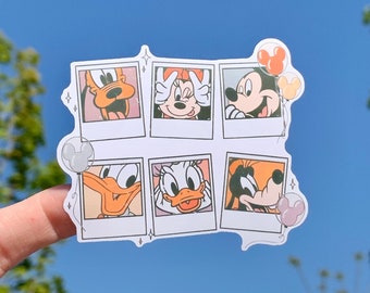 Disney Polaroid Sticker, Mickey and Friends Waterproof Decal