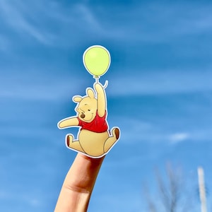 Pooh Bear Sticker, Pooh bear Balloon Sticker, Winnie the Pooh Sticker, Pooh Bear Waterproof Sticker, Disneyland Pooh Bear Sticker, Sticker