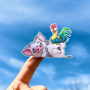 Moana Sticker, Hei Hei Sticker, Pua Sticker, Moana Chicken and Pig, Moana Pig Sticker, Moana Chicken Sticker, Moana Sticker Cute, Moana