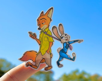 Zootopia Sticker, Judy and Nick, Waterproof Disney Sticker