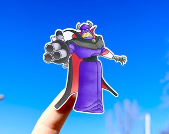 Zurg Pointing Blaster Gun Sticker, Disney Toy Story