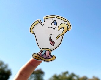 Disney Beauty and the Beast Chip Cup Waterproof Sticker