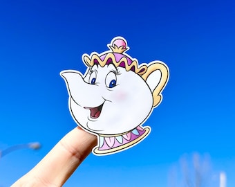 Mrs. Potts Waterproof Sticker, Beauty and the Beast, Disney