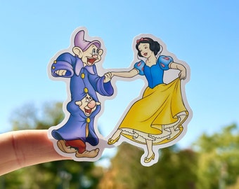 Snow White & Dwarfs Sticker, Disney Waterproof Sticker
