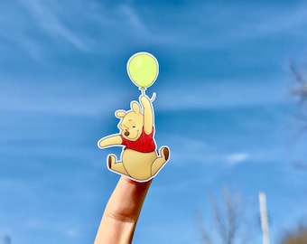 Winnie the Pooh Balloon Sticker: Waterproof Disneyland Sticker