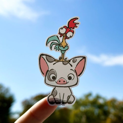 Moana Pua & Hei Hei Sticker, Waterproof Disney Decal