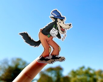 Big Bad Wolf Waterproof Sticker, Disney Cartoon