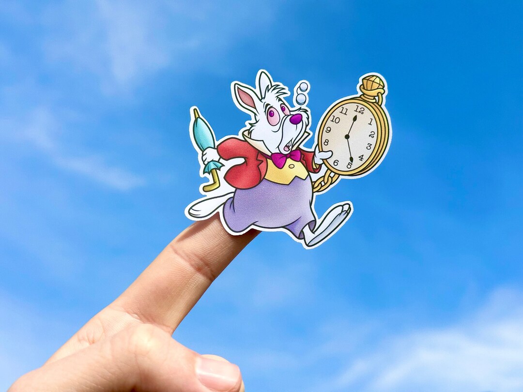 White Rabbit IM LATE Sticker, Alice in Wonderland Rabbit, Alice in ...