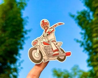 Duke Caboom Sticker: Toy Story 4, Motorcycle, Waterproof