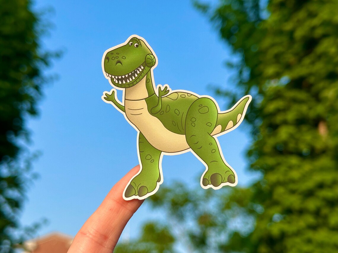 Rad Rax Dinosaur Sticker Rex Dinosaur Sticker: Toy Story Inspired, Waterproof Sticker - Etsy