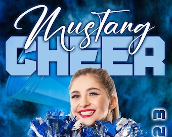 Cheer Poster Banner | 24 x 48 | 5 JPEG Color Options and 1 Layered Photoshop File | Photography Backdrop | Basketball Senior Banner