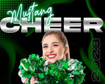Cheer Poster Banner | 24 x 36 | 5 JPEG Color Options and 1 Layered Photoshop File | Photography Backdrop | Basketball Senior Banner