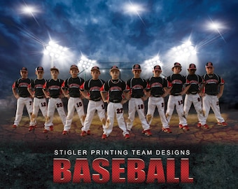 Baseball and Softball digital background - Background Artwork Only - DIGITAL DOWNLOAD ONLY