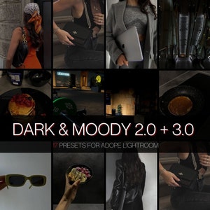 17 Dark & Moody Aesthetic Presets Lightroom Presets Moody Presets Desktop Mobile, Dark Outdoor Indoor Fashion Travel Summer Instagram Preset