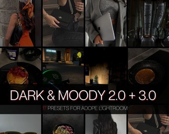 17 Dark & Moody Aesthetic Presets Lightroom Presets Moody Presets Desktop Mobile, Dark Outdoor Indoor Fashion Travel Summer Instagram Preset