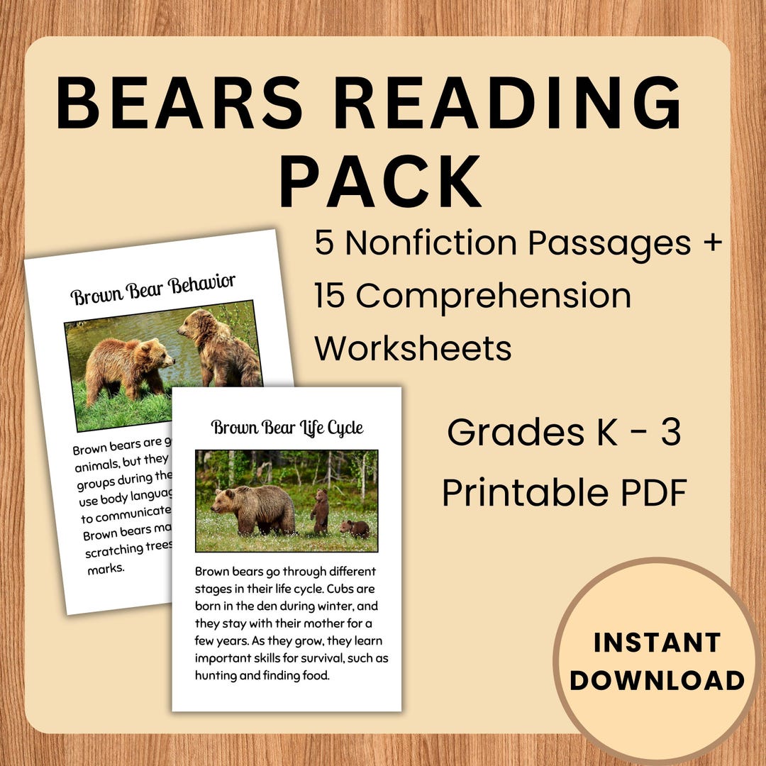 Brown Bear Reading Comprehension Worksheets | Woodland Animal Literacy ...